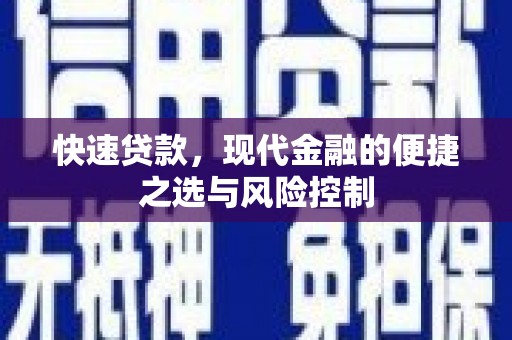 六安快速贷款，现代金融的便捷之选与风险控制