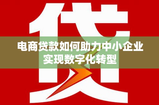 嵊泗电商贷款如何助力中小企业实现数字化转型