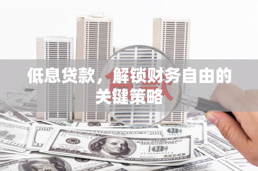 衡东低息贷款，解锁财务自由的关键策略