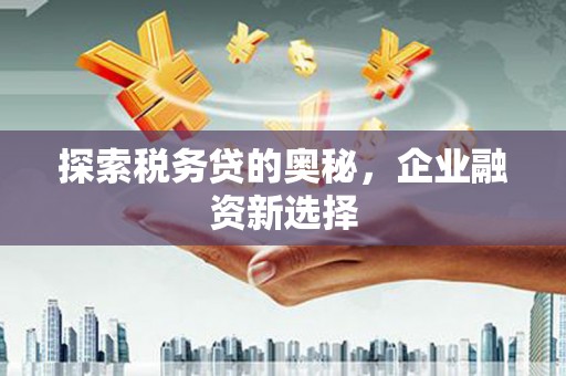 灞桥探索税务贷的奥秘，企业融资新选择