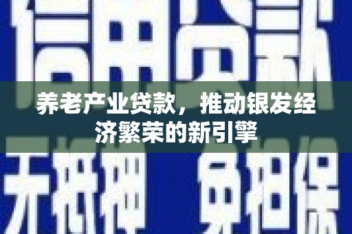 静海养老产业贷款，推动银发经济繁荣的新引擎