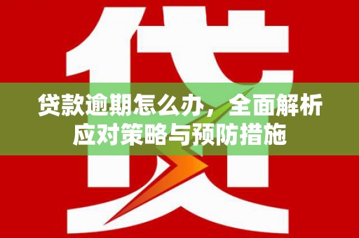 合浦贷款逾期怎么办，全面解析应对策略与预防措施