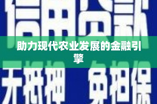 东石助力现代农业发展的金融引擎