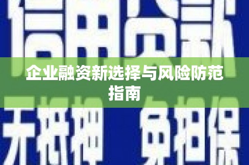 连云企业融资新选择与风险防范指南